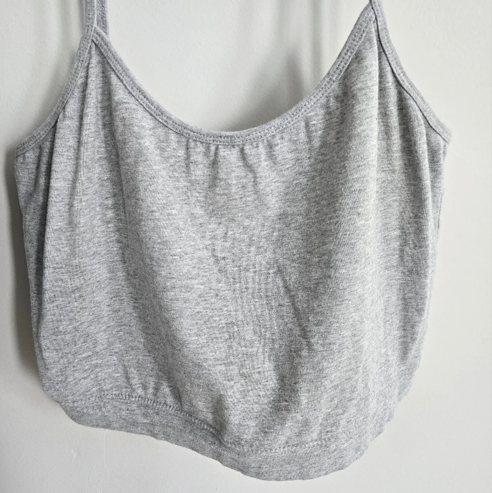 Two Piece Casual Gray Cropped Tank Tops​ - Picture 3 of 8